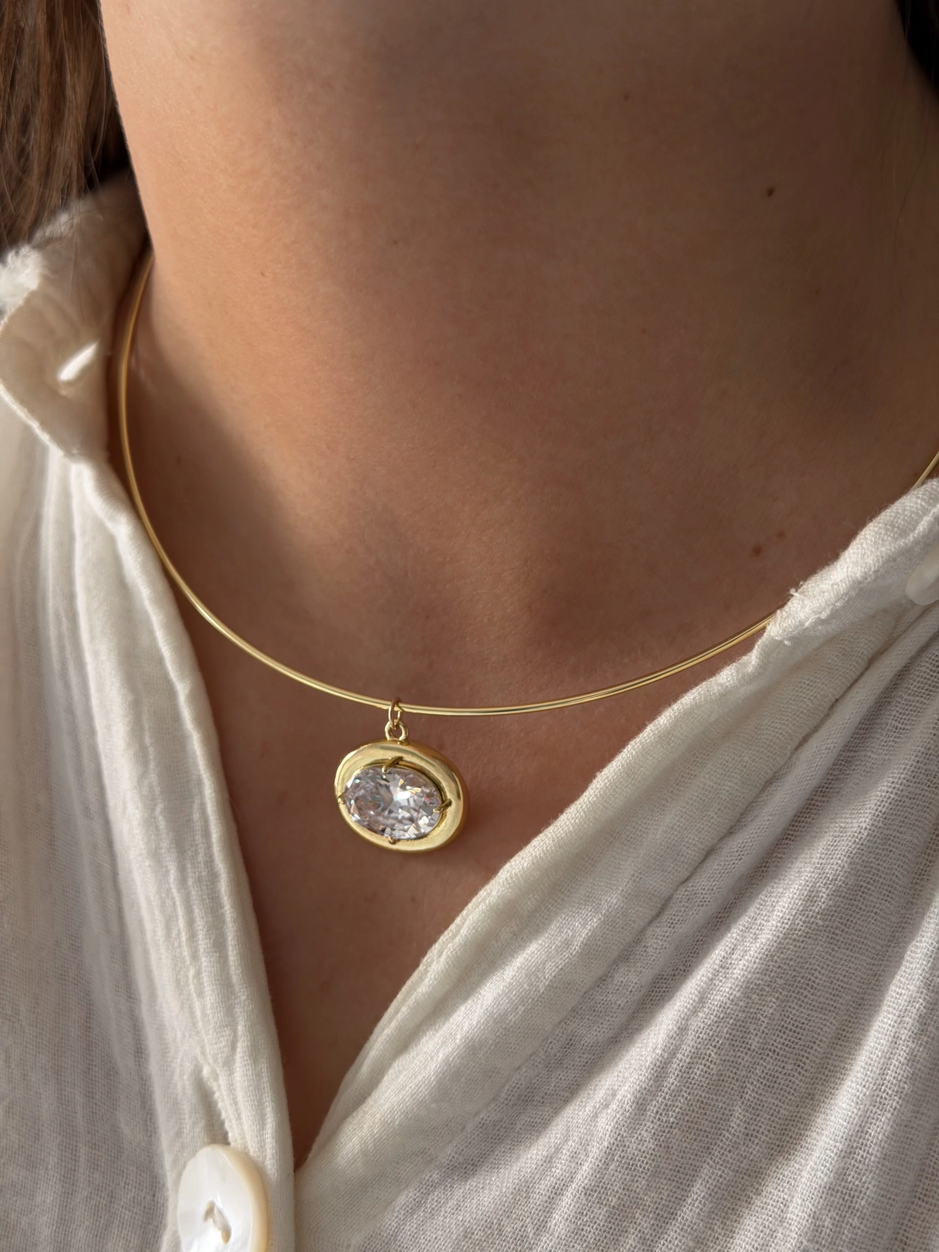 BEZEL BEVERLY COLLAR NECKLACE