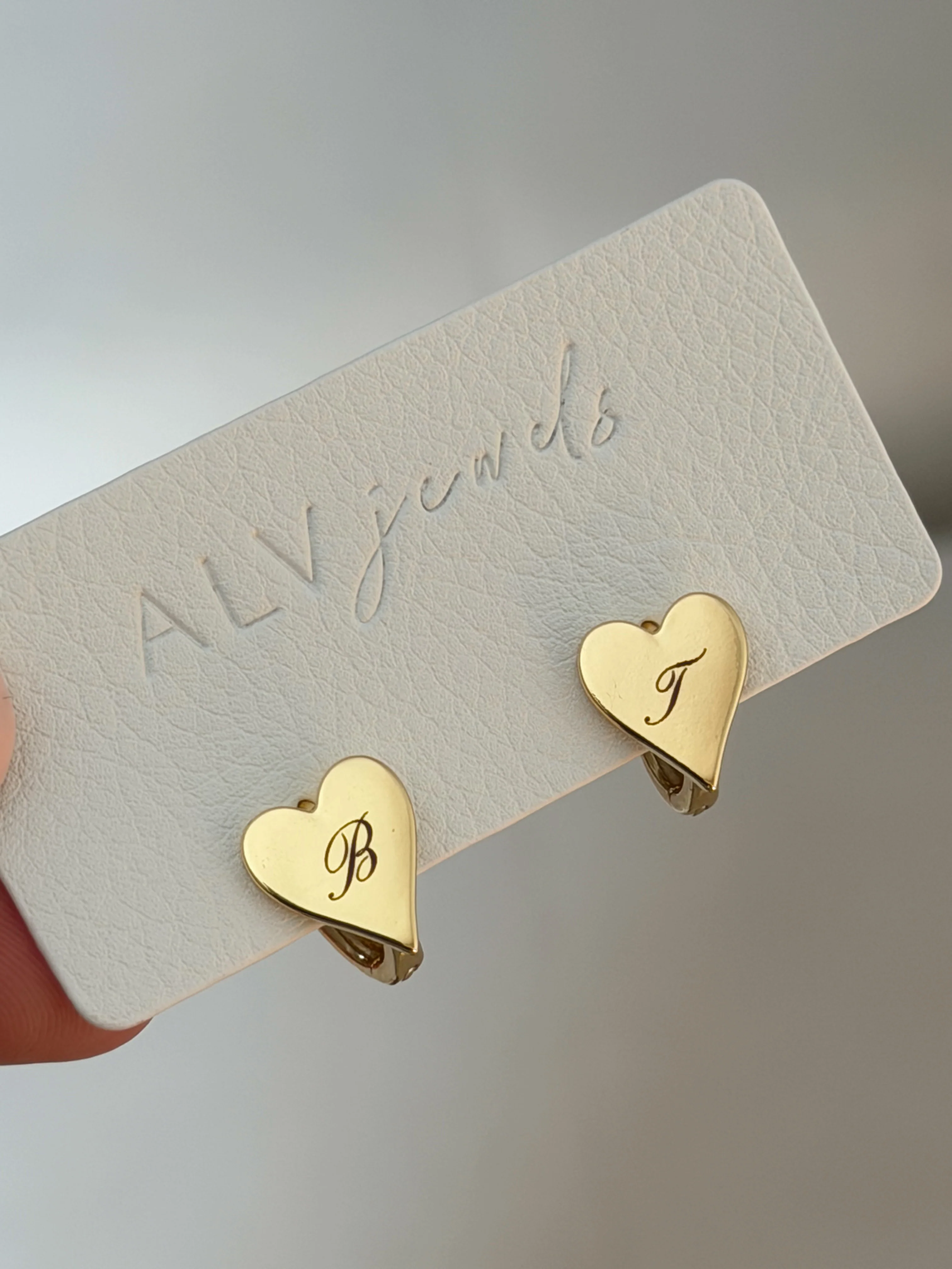 CUSTOM ENGRAVED HEART HUGGIE HOOPS - Image 2