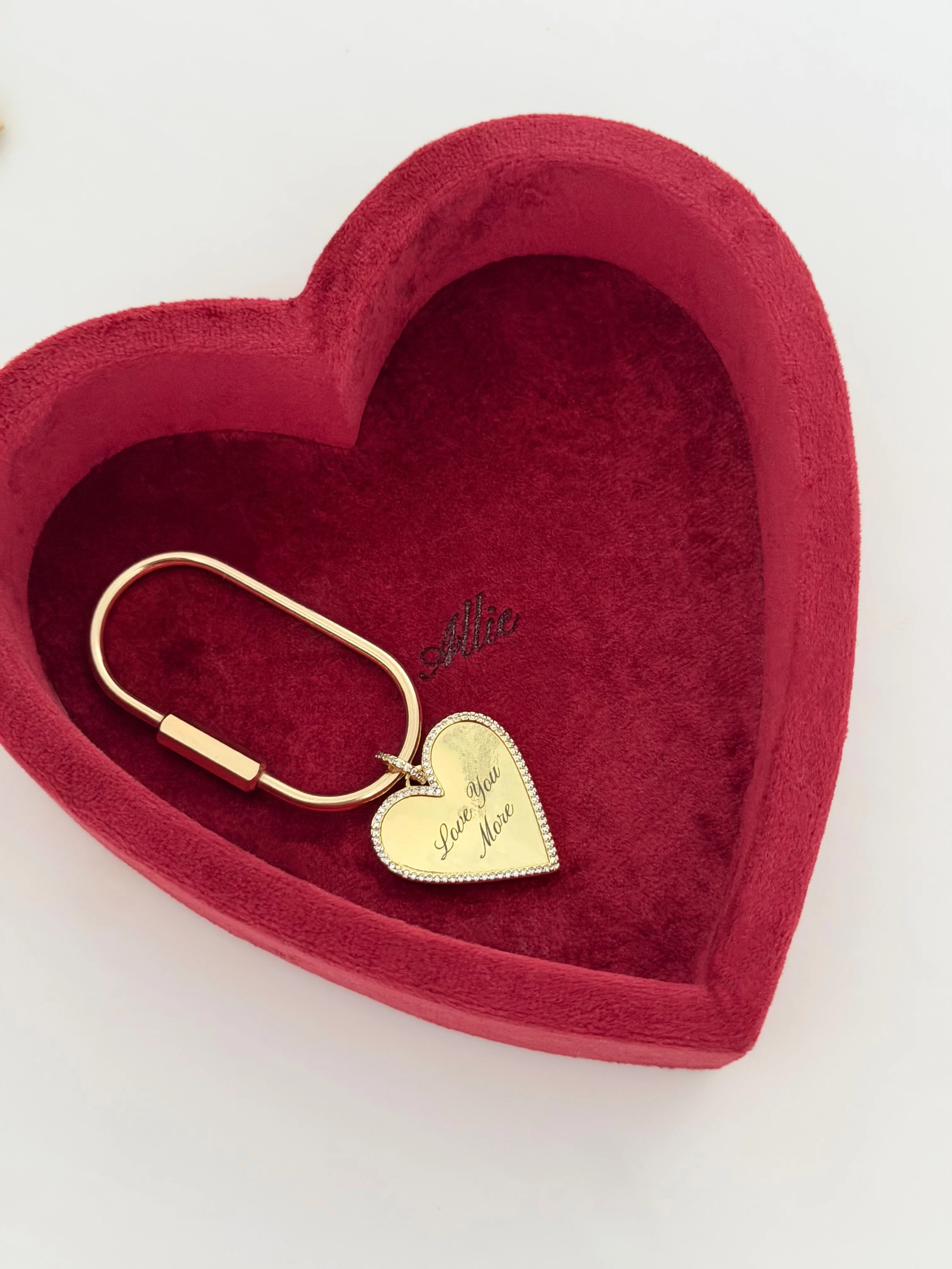 ENGRAVED GOLD HEART BAG CHARM - Image 2