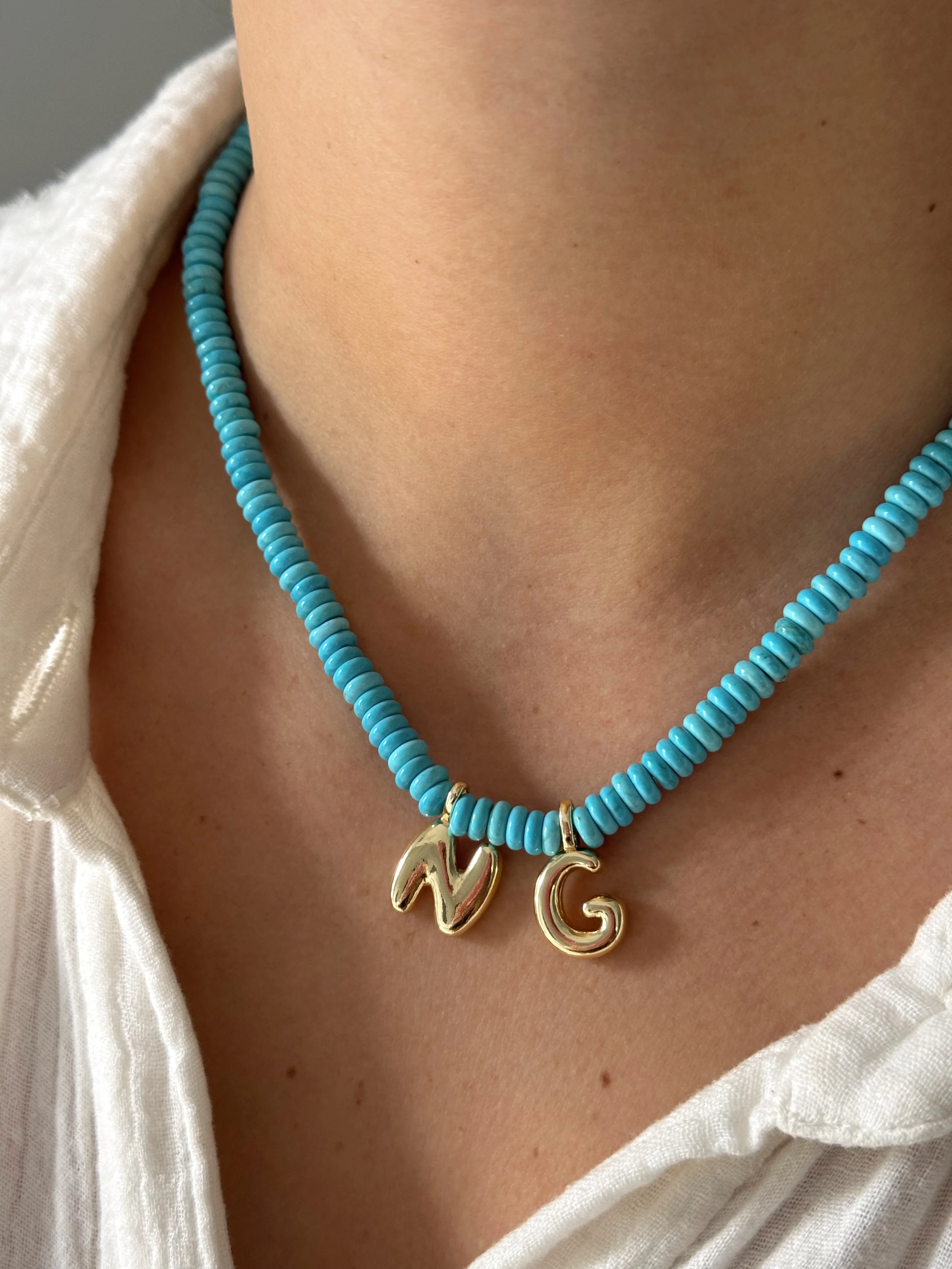 GEMSTONE INITIAL NECKLACE - Image 3