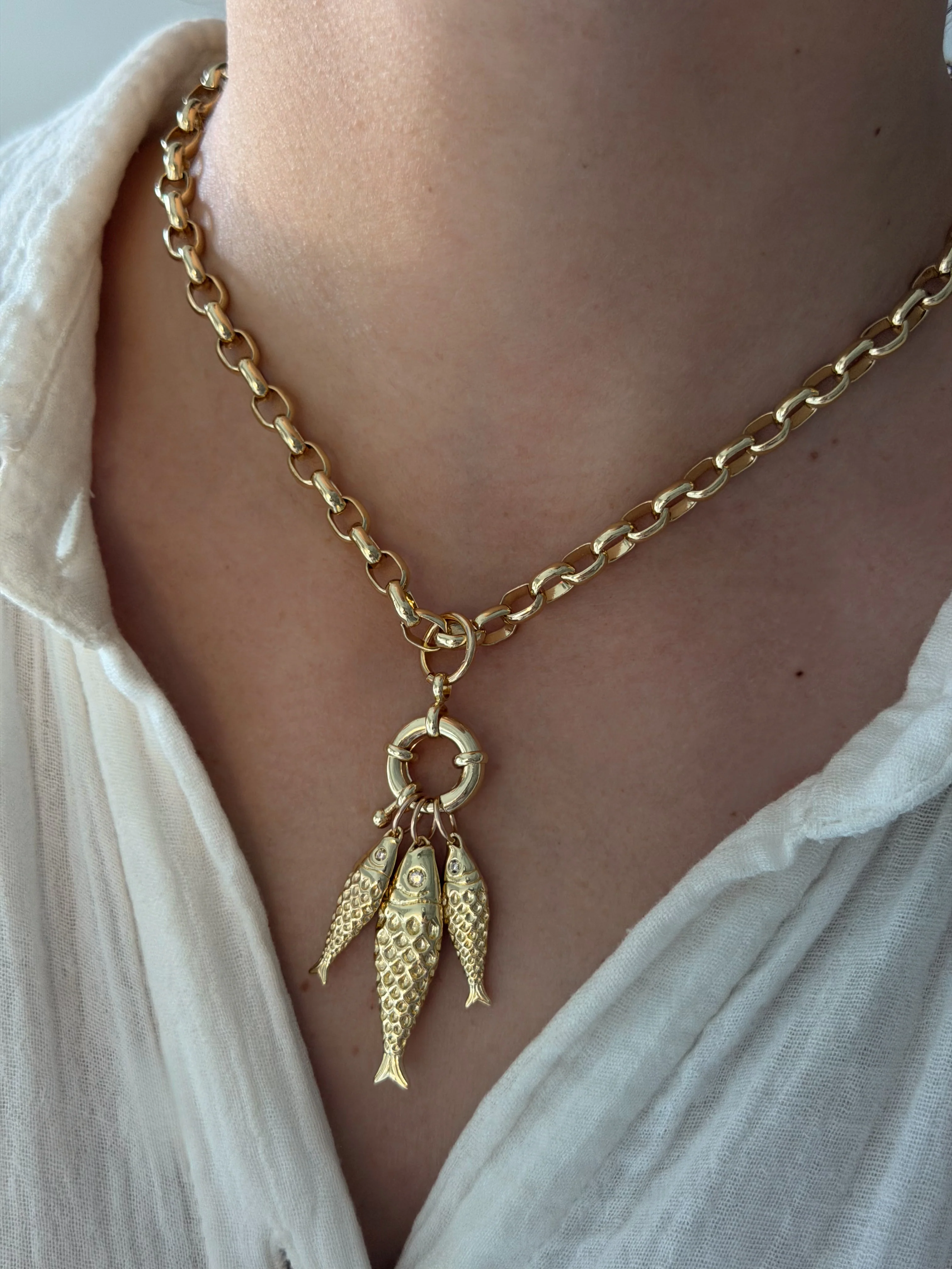 GOLD FISH-ON NECKLACE
